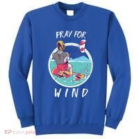Kite Surfing Pray For Wind Water Sports Waves Graphic Gift Sweatshirt thumb 0