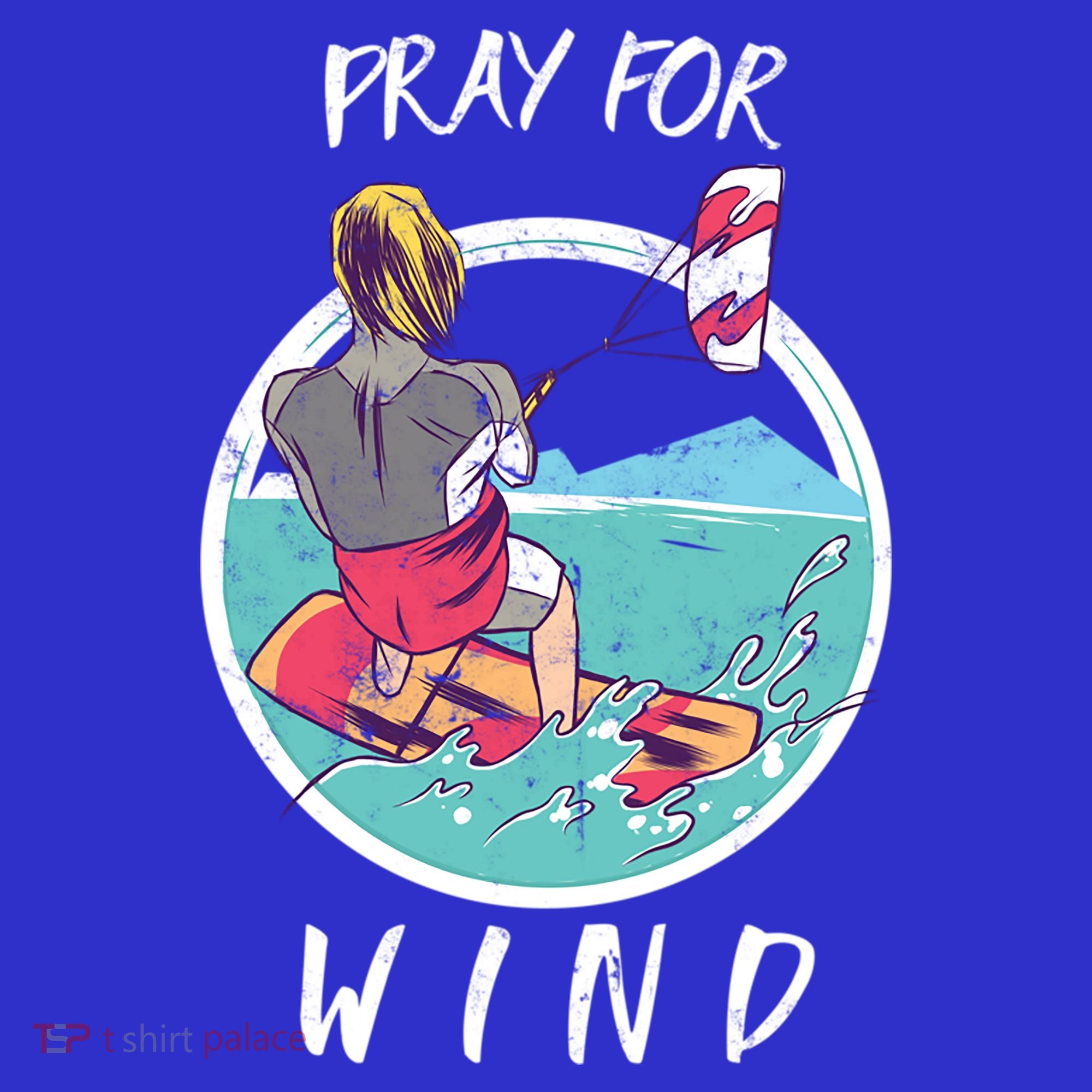 Kite Surfing Pray For Wind Water Sports Waves Graphic Gift Polo