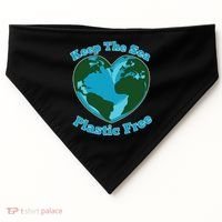 Keep Sea Plastic Free Environtal Clean Up Garbage Gift USA-Made Doggie Bandana thumb 0