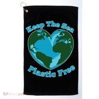 Keep Sea Plastic Free Environtal Clean Up Garbage Gift Golf Towel thumb 0
