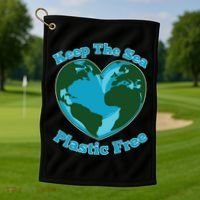 Keep Sea Plastic Free Environtal Clean Up Garbage Gift Golf Towel thumb 1