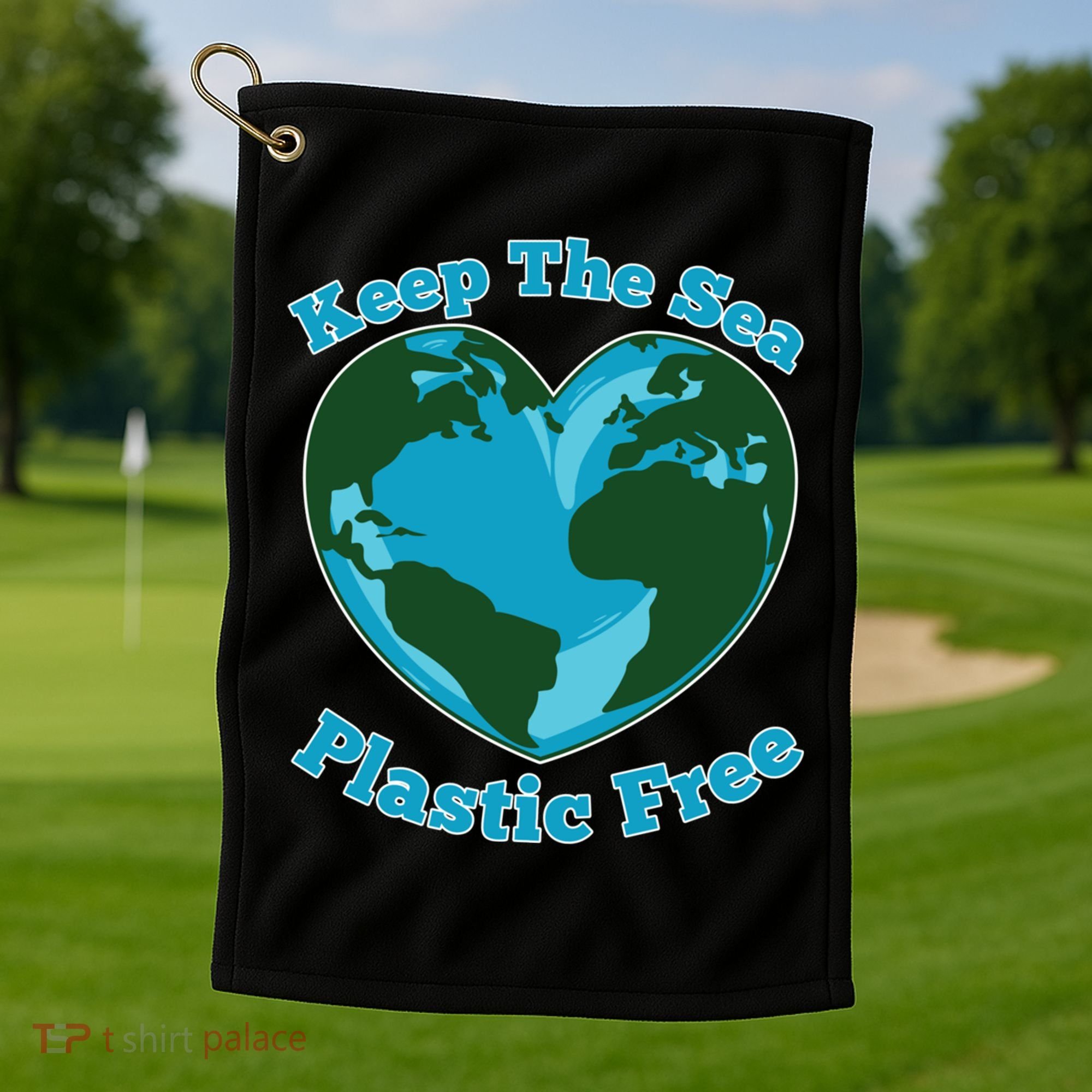 Keep Sea Plastic Free Environtal Clean Up Garbage Gift Golf Towel