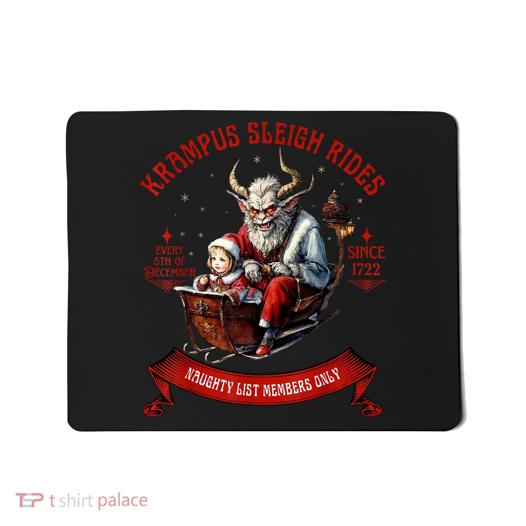 Krampus Sleigh Rides Merry Krampus Christmas Xmas Horror Mousepad