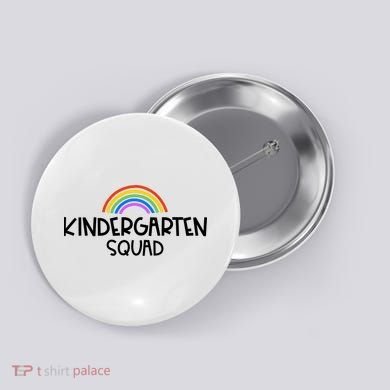 Kindergarten Squad Rainbow Button