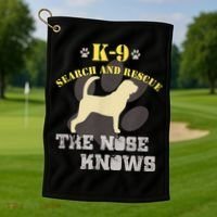 K9 Search & Rescue Dog Team Bloodhound Tracking SAR K9 Golf Towel thumb 1