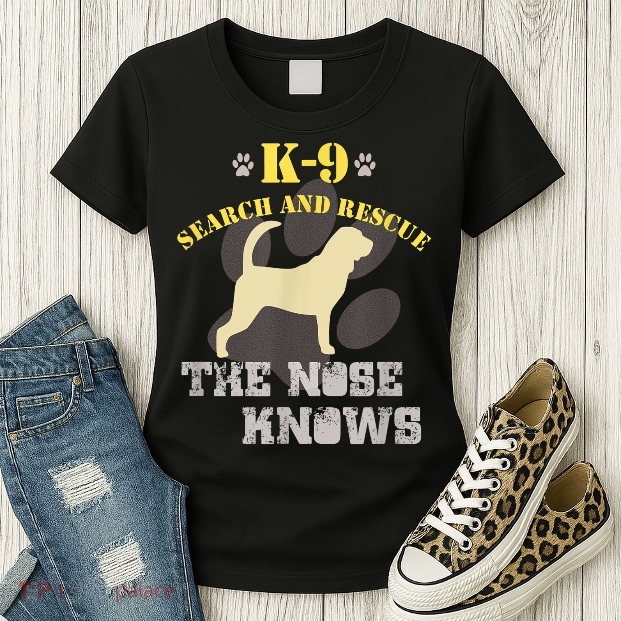 K9 Search & Rescue Dog Team Bloodhound Tracking SAR K9 Women's T-Shirt