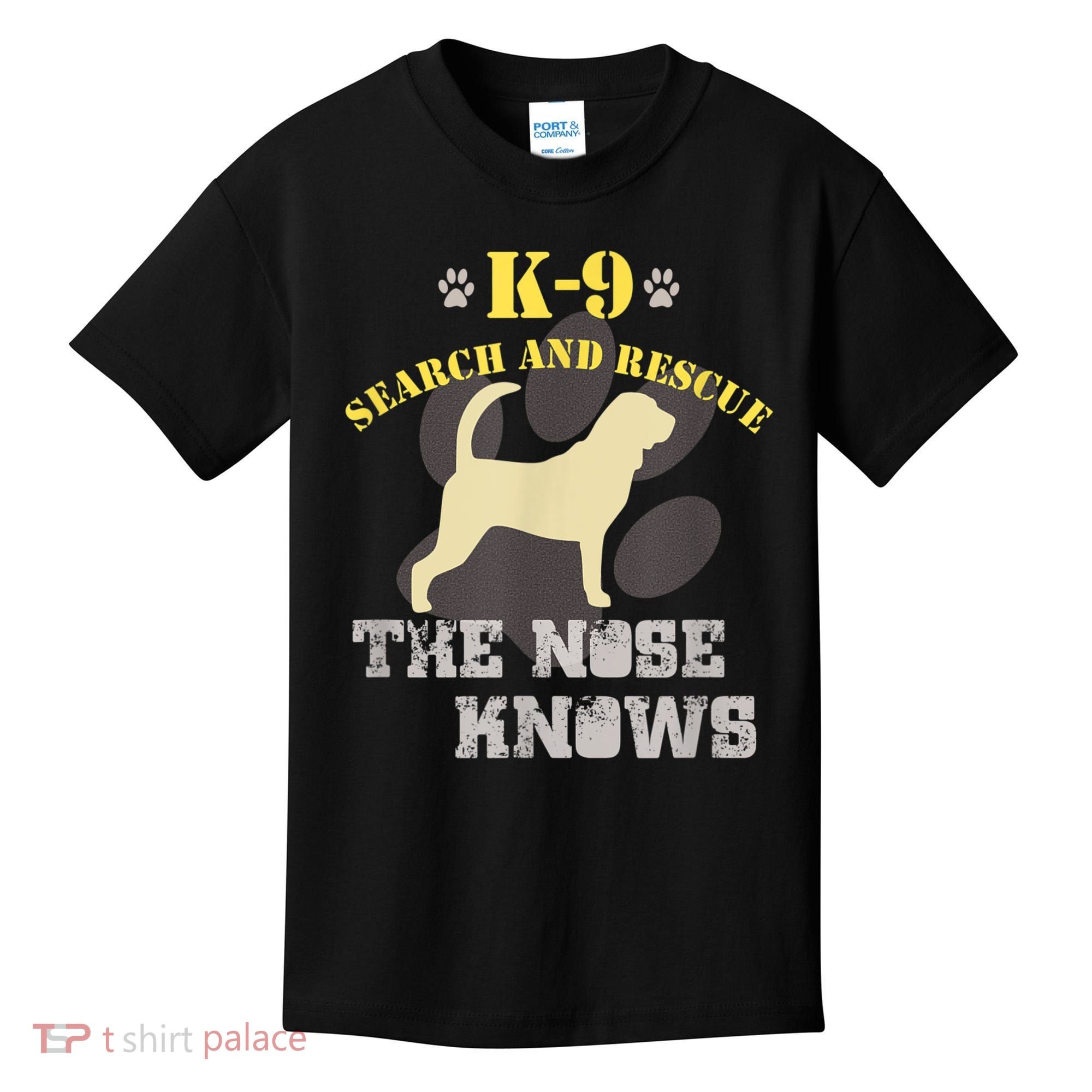 K9 Search & Rescue Dog Team Bloodhound Tracking SAR K9 Kids T-Shirt