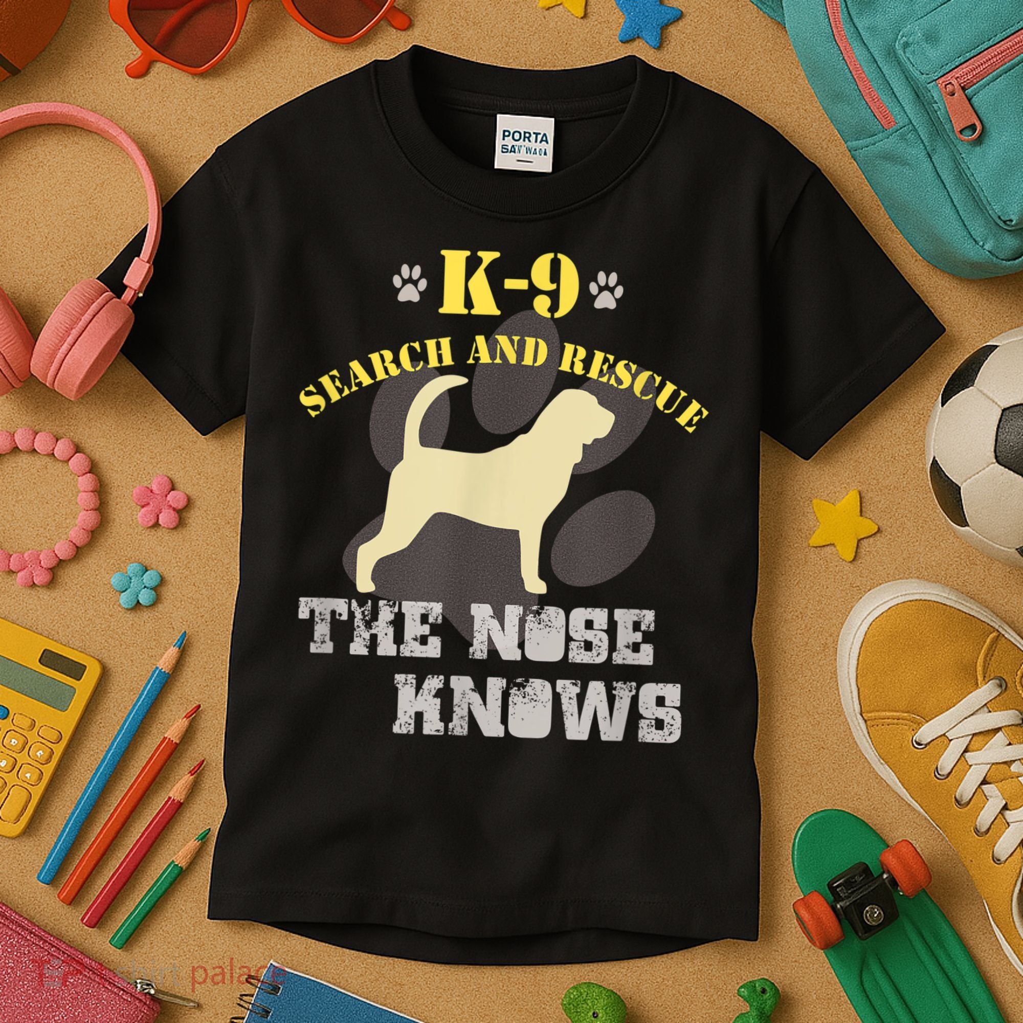 K9 Search & Rescue Dog Team Bloodhound Tracking SAR K9 Kids T-Shirt