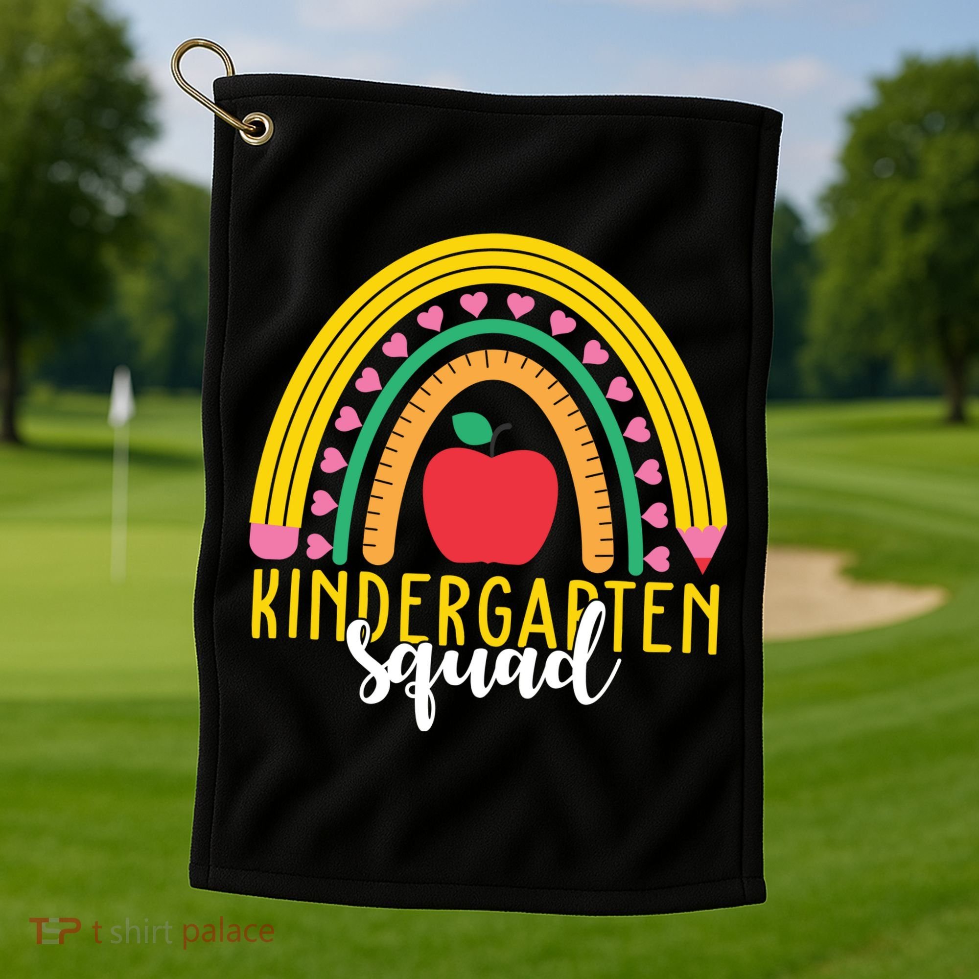 Kindergarten Squad Rainbow Education Golf Towel