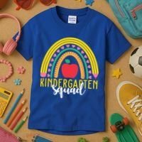 Kindergarten Squad Rainbow Education Kids T-Shirt thumb 3