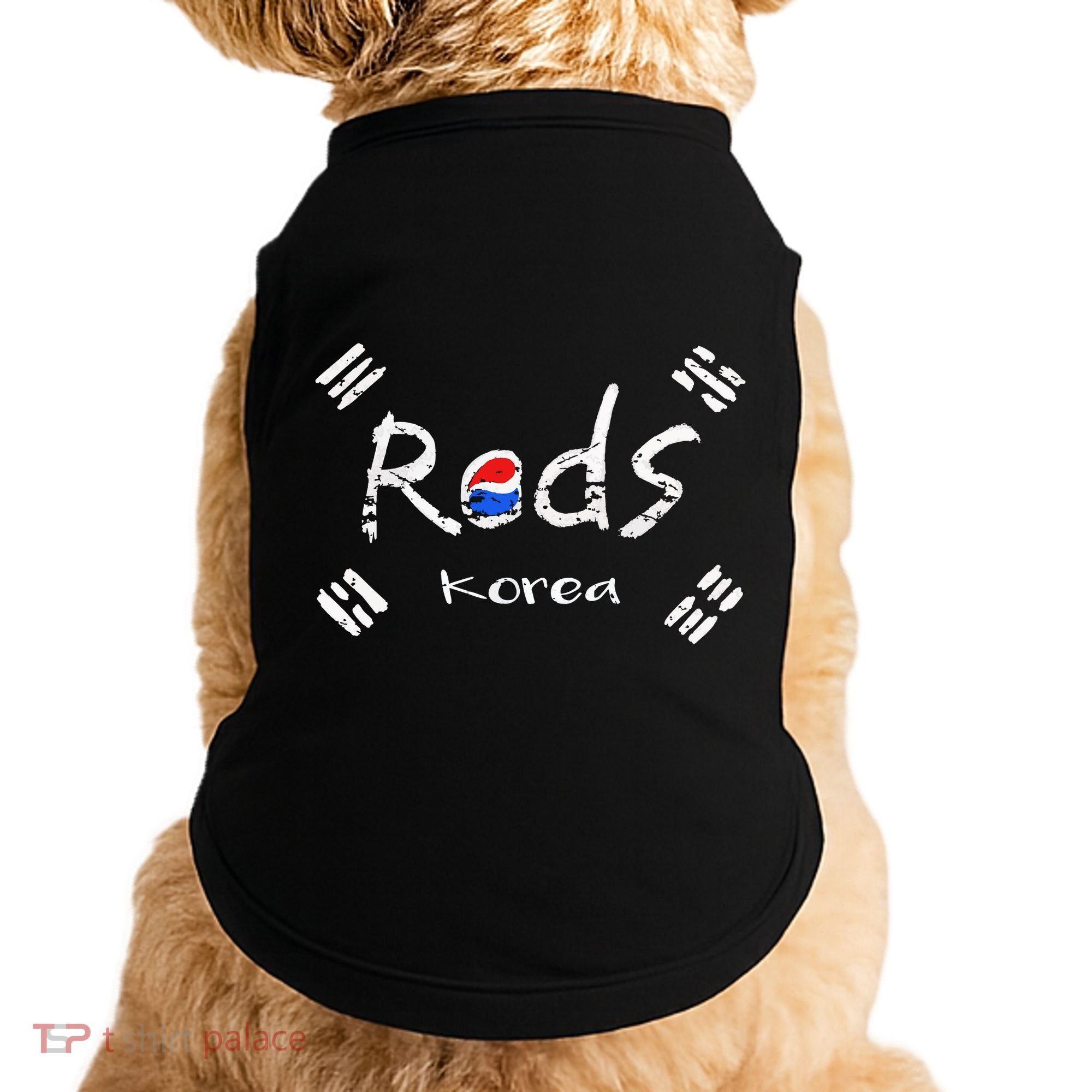 Korean Soccer Red With Korean Flag Doggie Tank