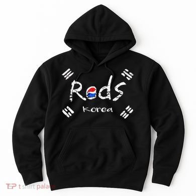 Korean Soccer Red With Korean Flag Hoodie