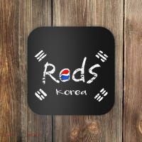 Korean Soccer Red With Korean Flag Coaster thumb 0