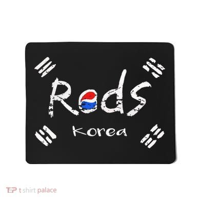 Korean Soccer Red With Korean Flag Mousepad