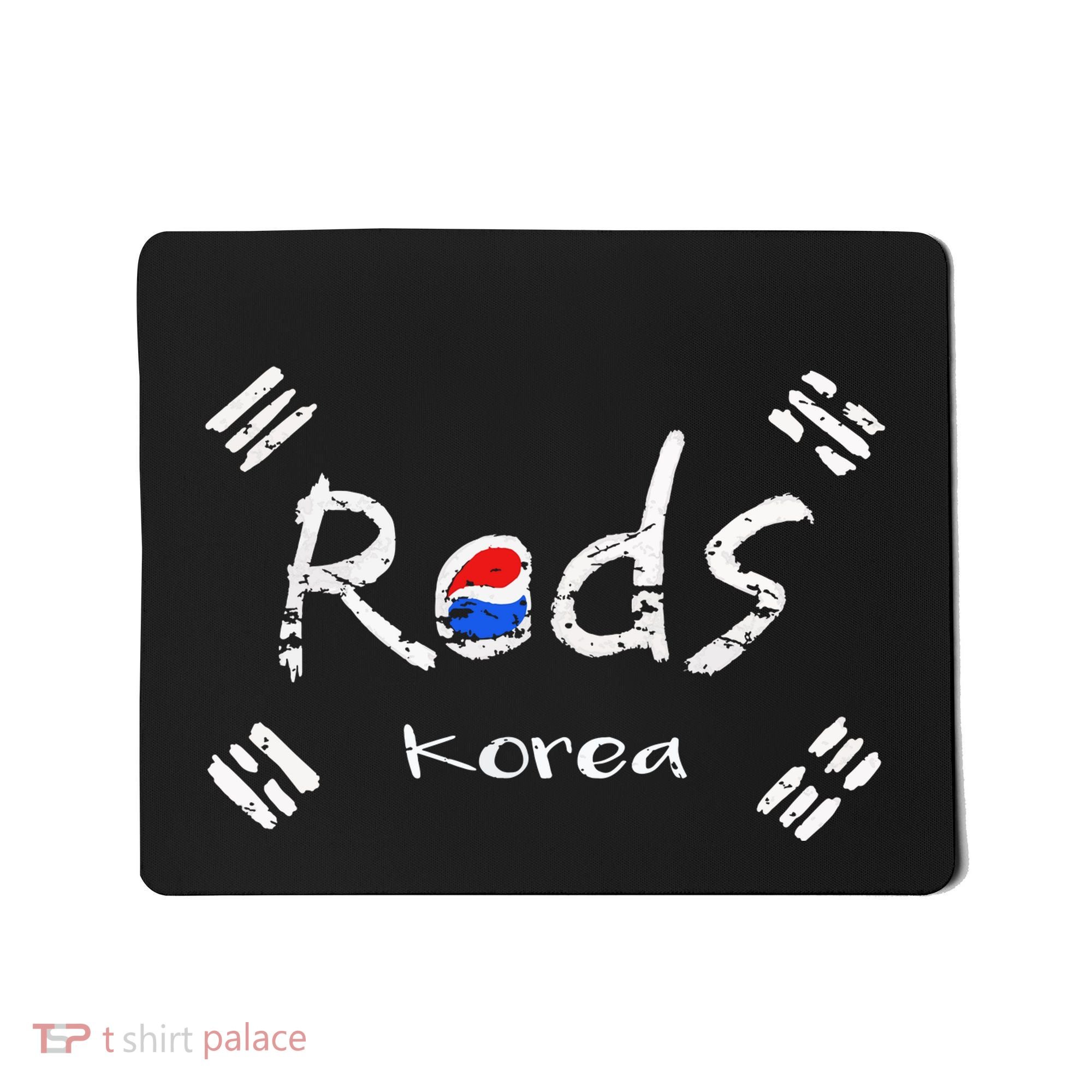 Korean Soccer Red With Korean Flag Mousepad