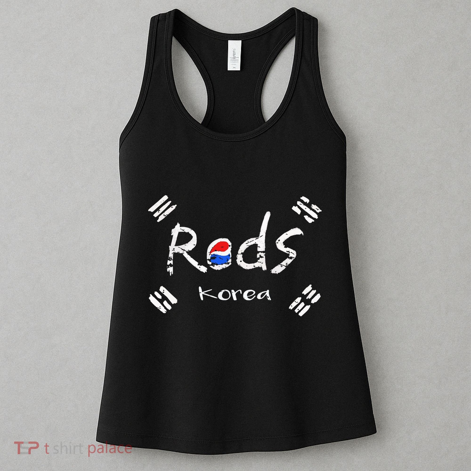 Korean Soccer Red With Korean Flag Women's Tank Top