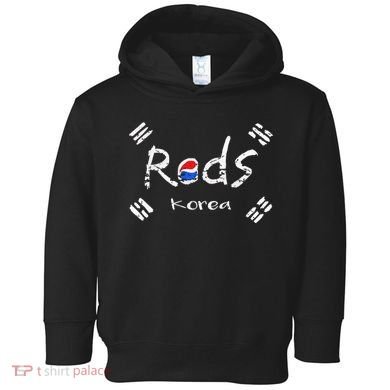 Korean Soccer Red With Korean Flag Toddler Hoodie