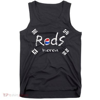 Korean Soccer Red With Korean Flag Tank Top