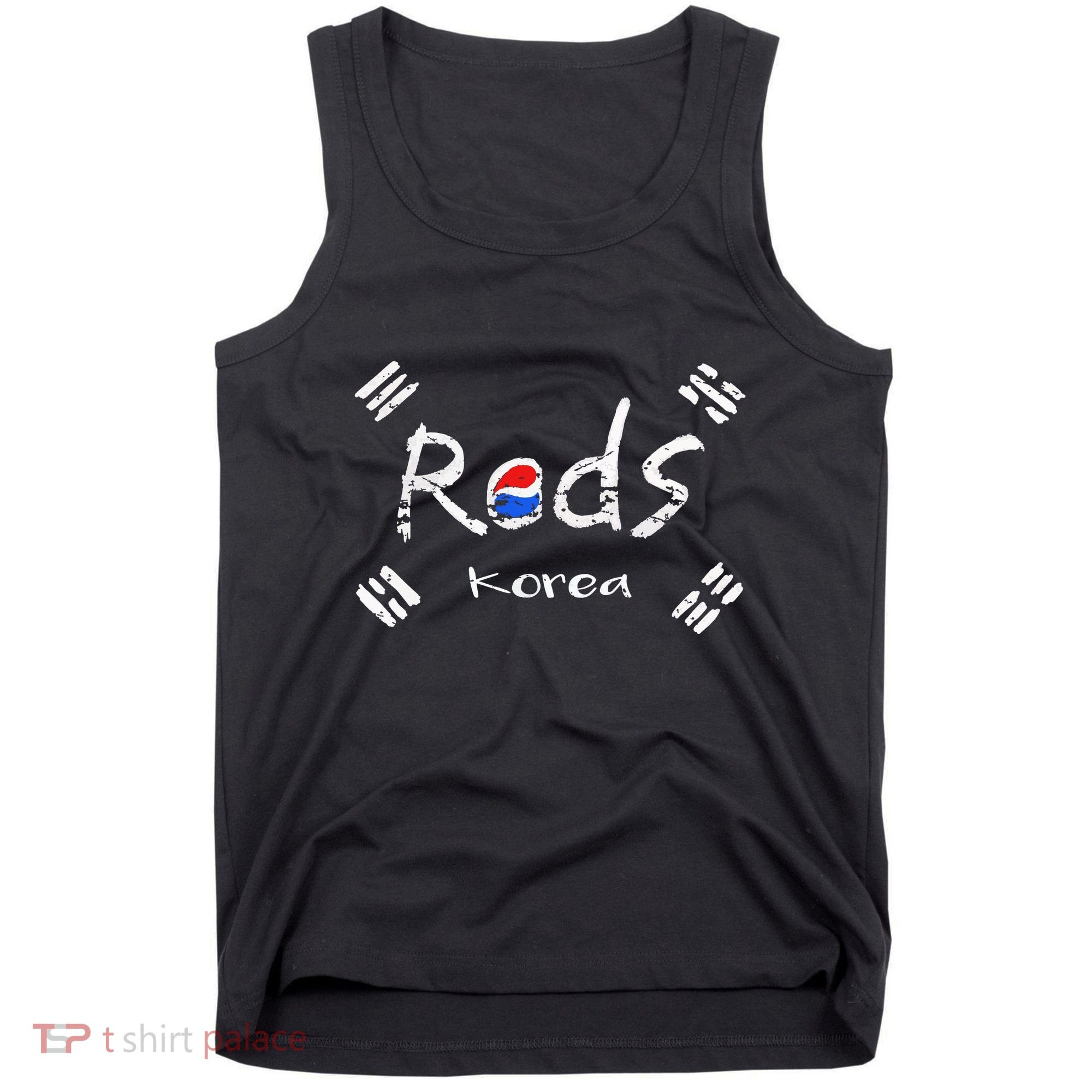 Korean Soccer Red With Korean Flag Tank Top
