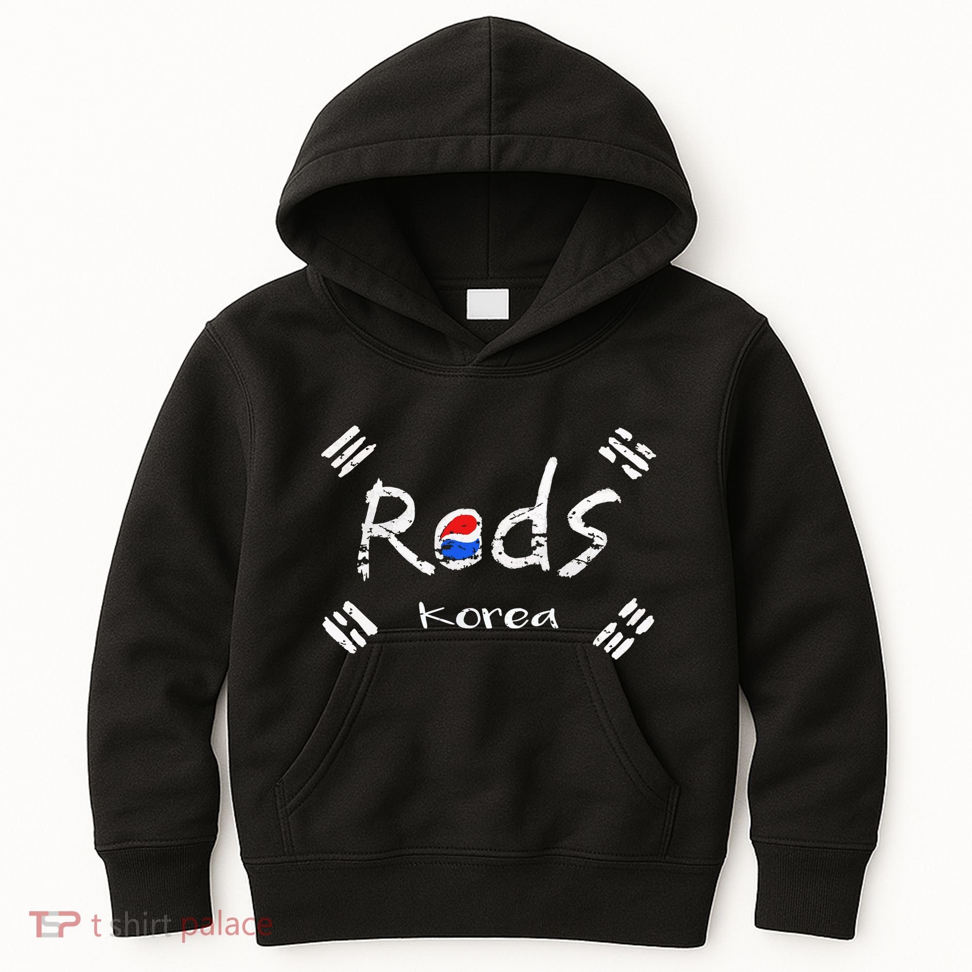 Korean Soccer Red With Korean Flag Kids Hoodie