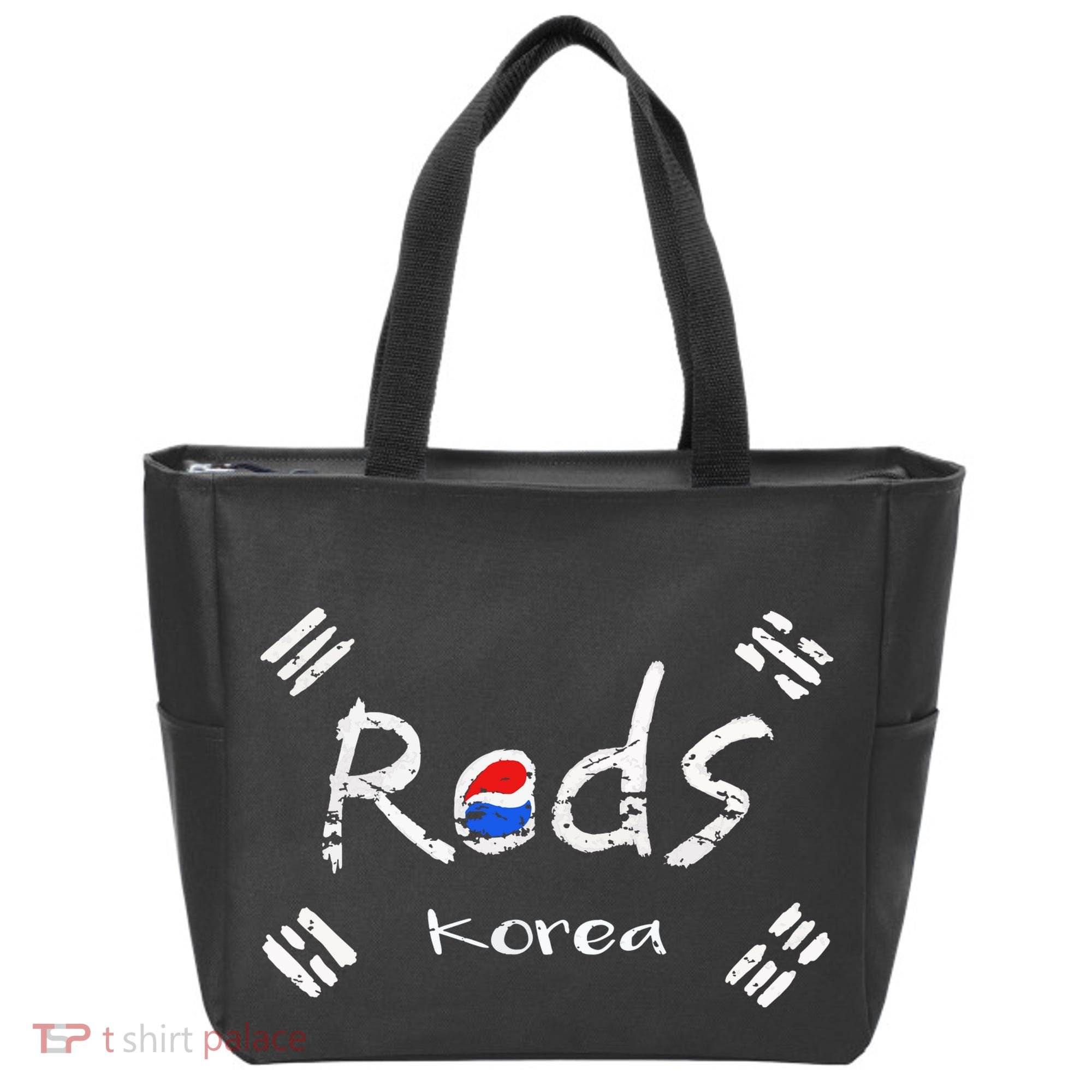 Korean Soccer Red With Korean Flag Tote Bag