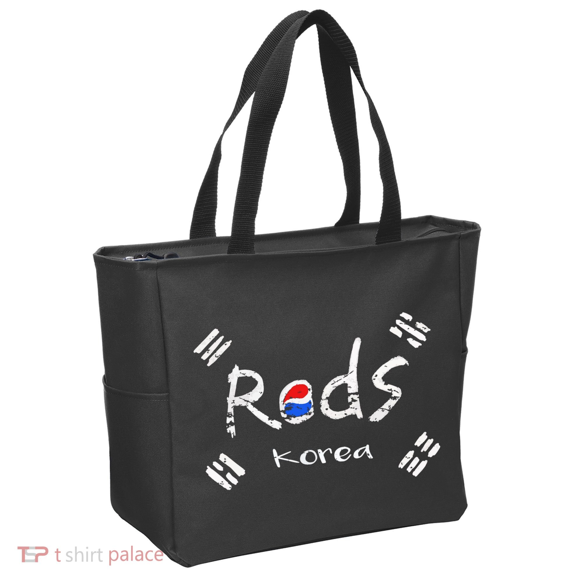 Korean Soccer Red With Korean Flag Tote Bag