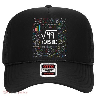 Square Root Of 49 7th Birthday 7 Year Old Funny Gift Math Bday Cool Gift Hat