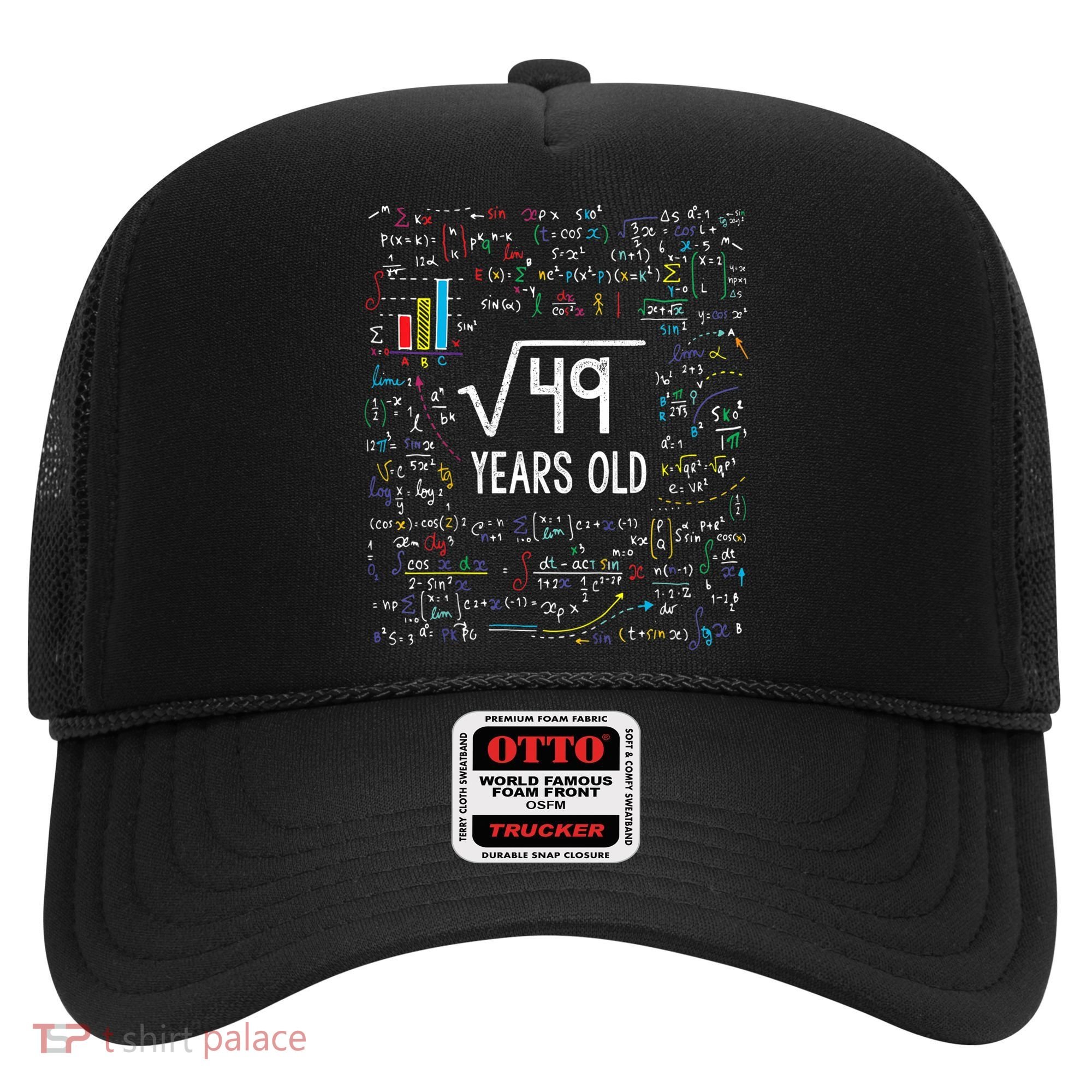 Square Root Of 49 7th Birthday 7 Year Old Funny Gift Math Bday Cool Gift Hat