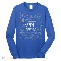 Square Root Of 49 7th Birthday 7 Year Old Funny Gift Math Bday Cool Gift Long Sleeve Shirt thumb 0