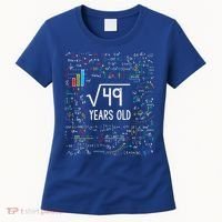 Square Root Of 49 7th Birthday 7 Year Old Funny Gift Math Bday Cool Gift Women's T-Shirt thumb 0