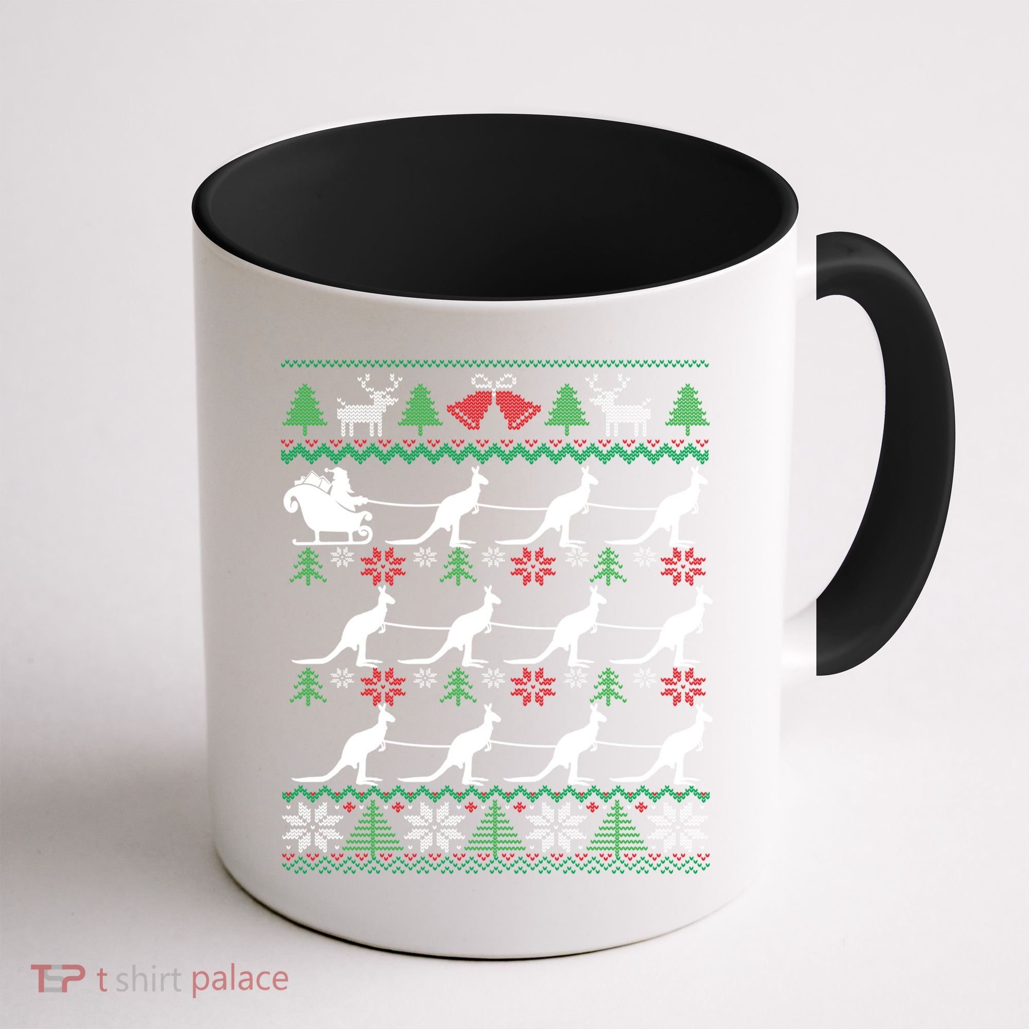 Kangaroo Santa Sleigh Funny Australian Ugly Christmas Gift Coffee Mug