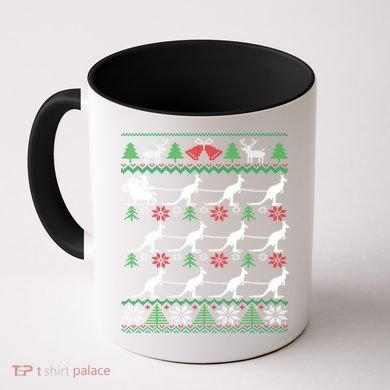 Kangaroo Santa Sleigh Funny Australian Ugly Christmas Gift Coffee Mug