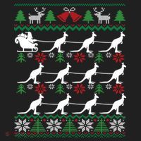 Kangaroo Santa Sleigh Funny Australian Ugly Christmas Gift Beanie thumb 2