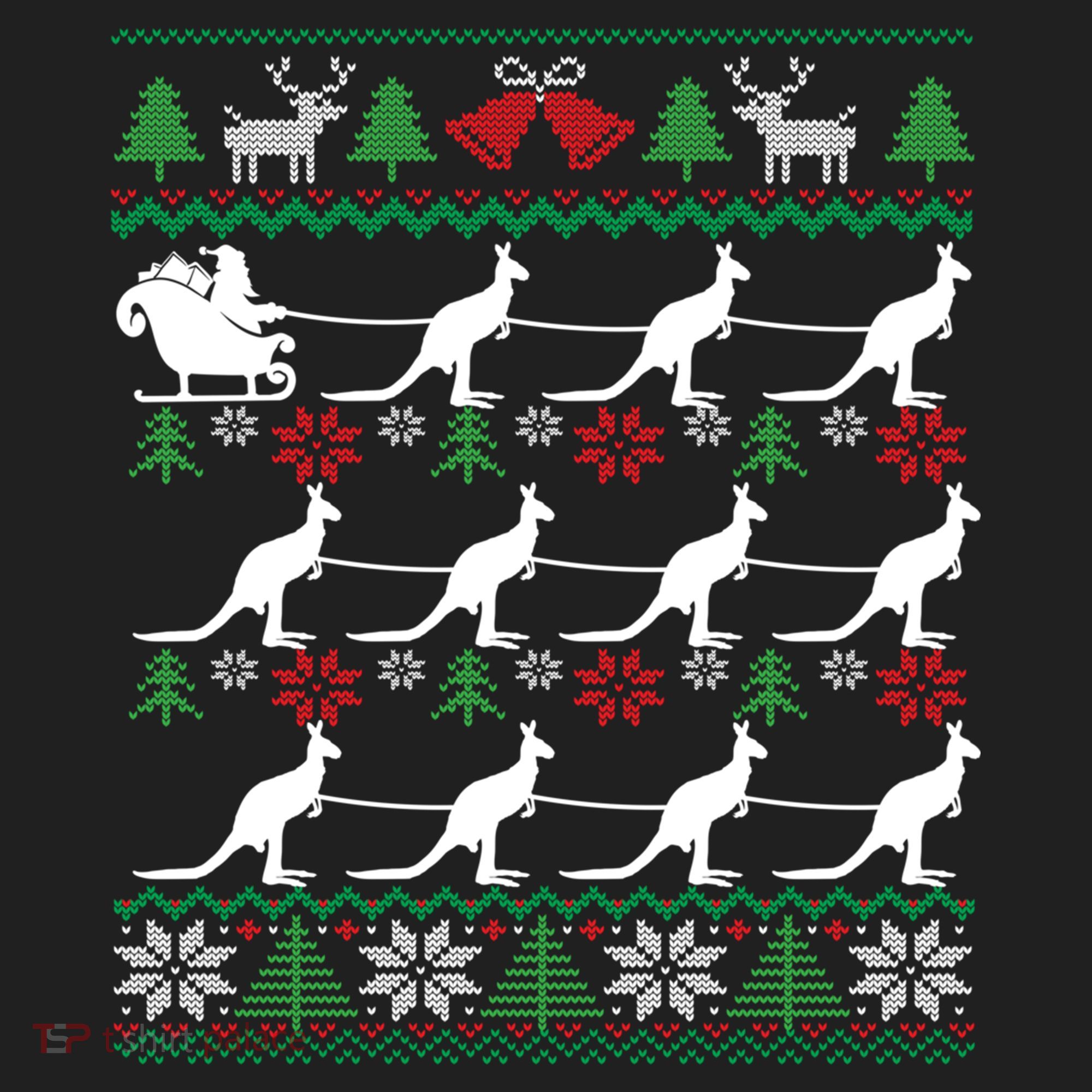 Kangaroo Santa Sleigh Funny Australian Ugly Christmas Gift Beanie