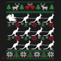 Kangaroo Santa Sleigh Funny Australian Ugly Christmas Gift Women's Hoodie thumb 2