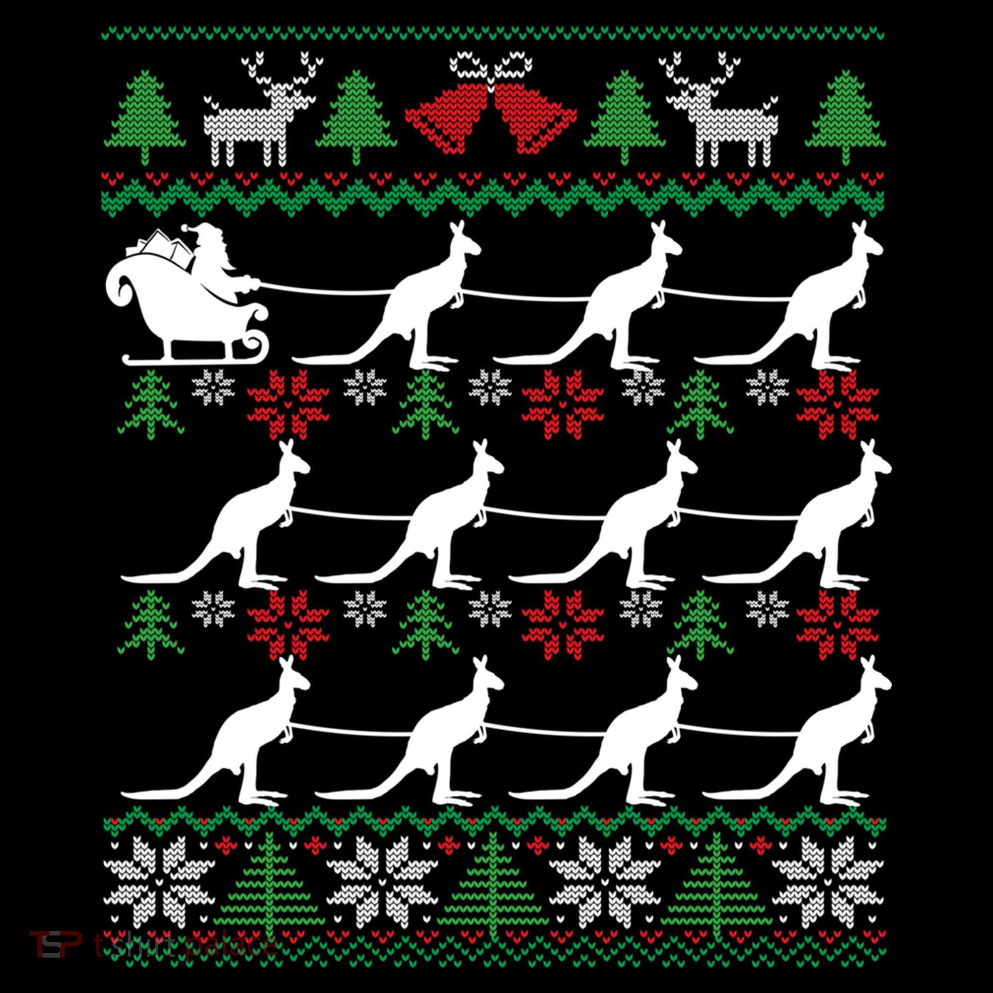Kangaroo Santa Sleigh Funny Australian Ugly Christmas Gift Women's Hoodie