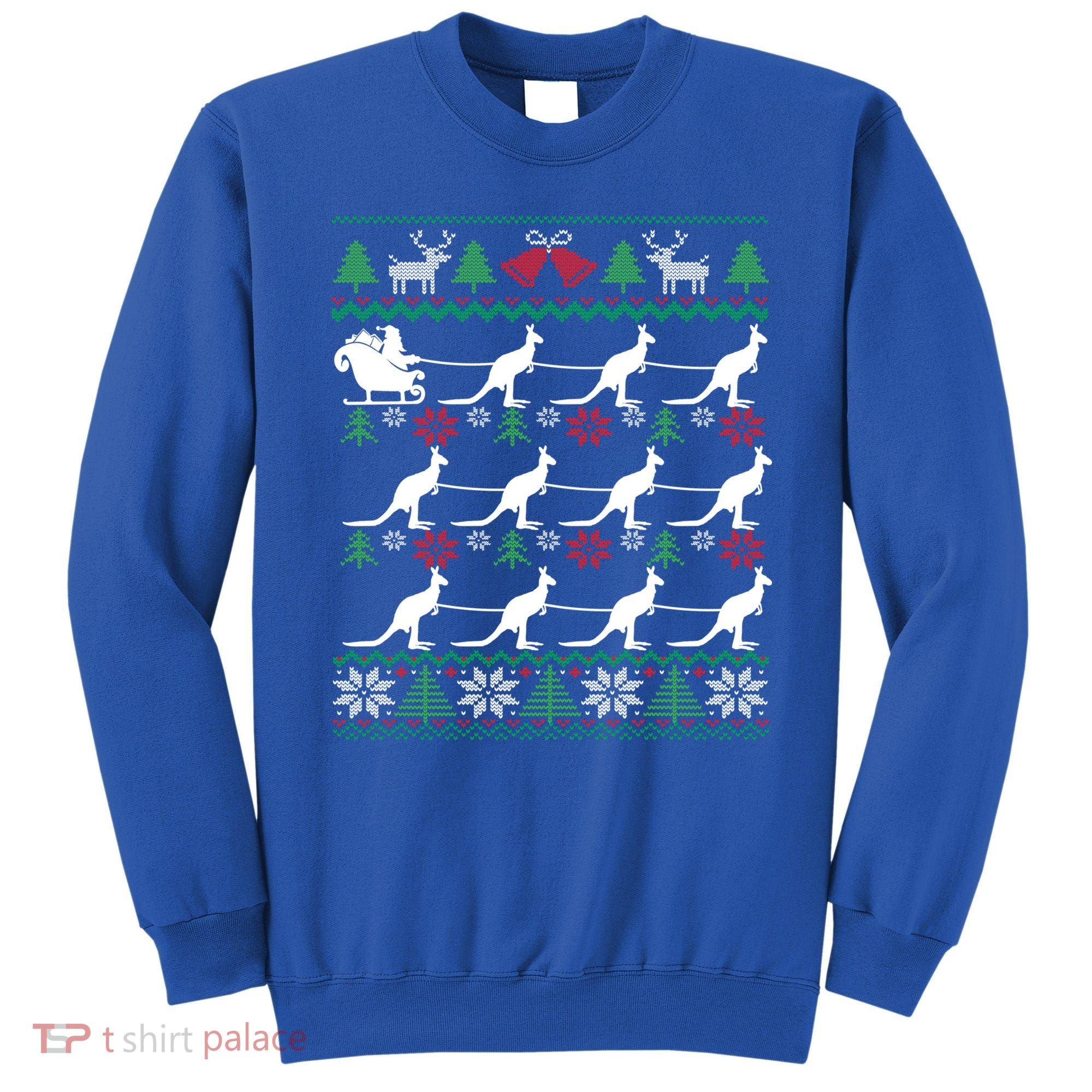 Kangaroo Santa Sleigh Funny Australian Ugly Christmas Gift Sweatshirt