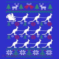 Kangaroo Santa Sleigh Funny Australian Ugly Christmas Gift Sweatshirt thumb 3