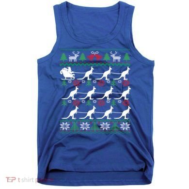 Kangaroo Santa Sleigh Funny Australian Ugly Christmas Gift Tank Top