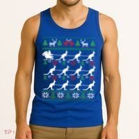 Kangaroo Santa Sleigh Funny Australian Ugly Christmas Gift Tank Top thumb 3