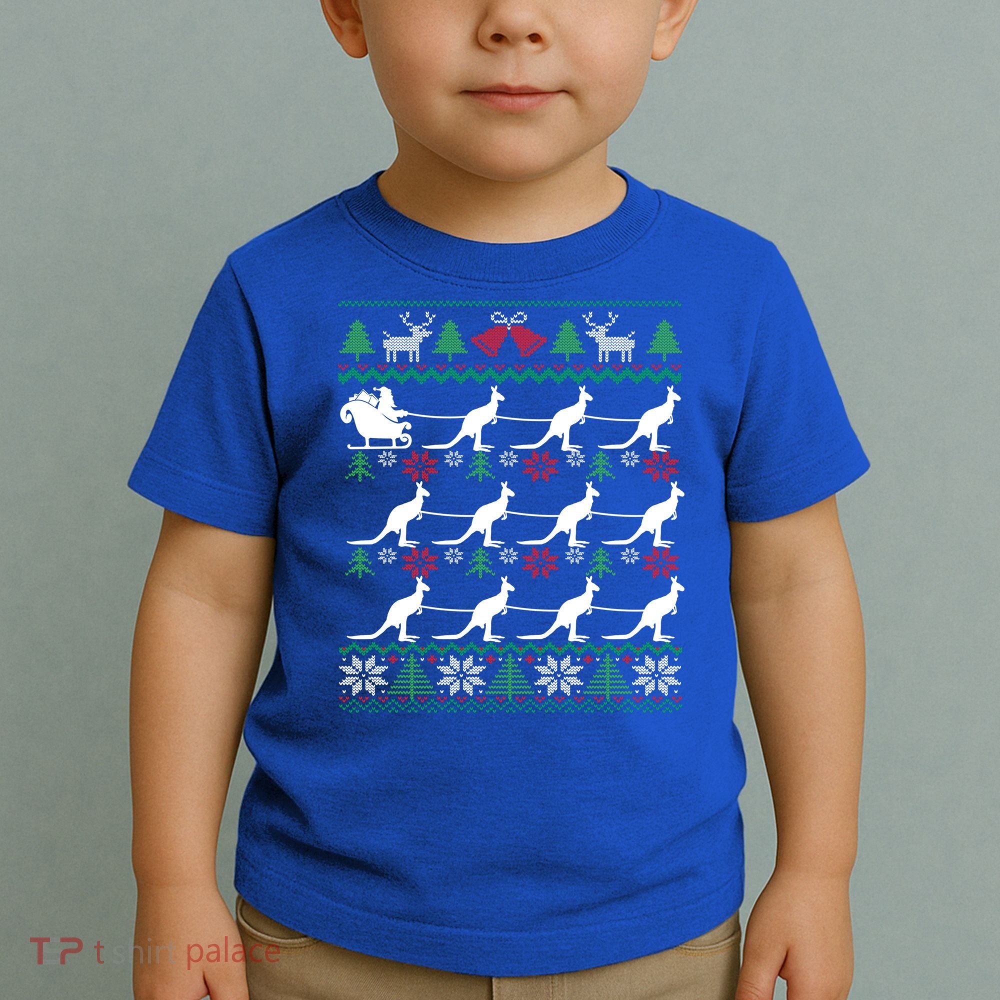 Kangaroo Santa Sleigh Funny Australian Ugly Christmas Gift Toddler T-Shirt
