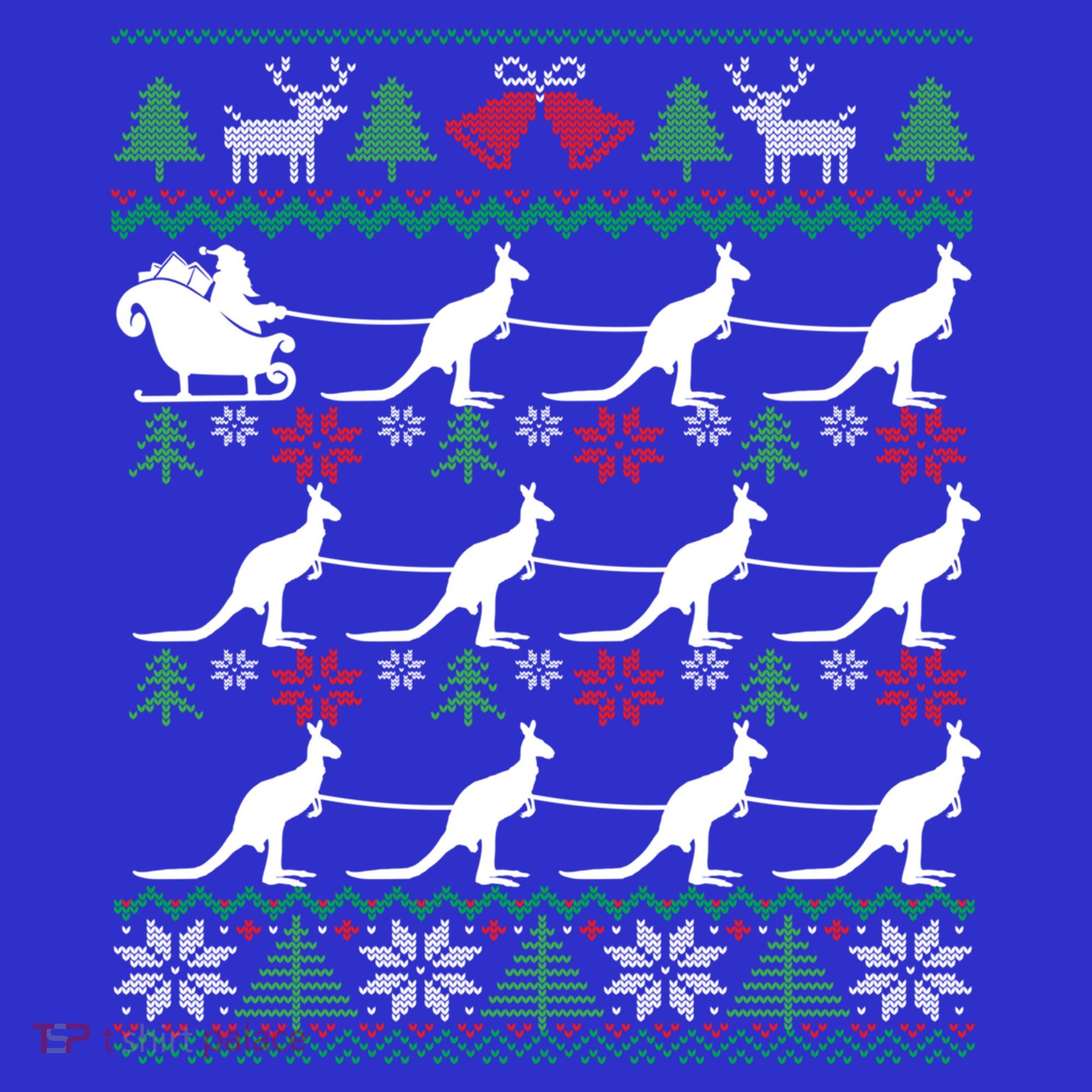 Kangaroo Santa Sleigh Funny Australian Ugly Christmas Gift Kids Sweatshirt