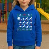 Kangaroo Santa Sleigh Funny Australian Ugly Christmas Gift Kids Hoodie thumb 3
