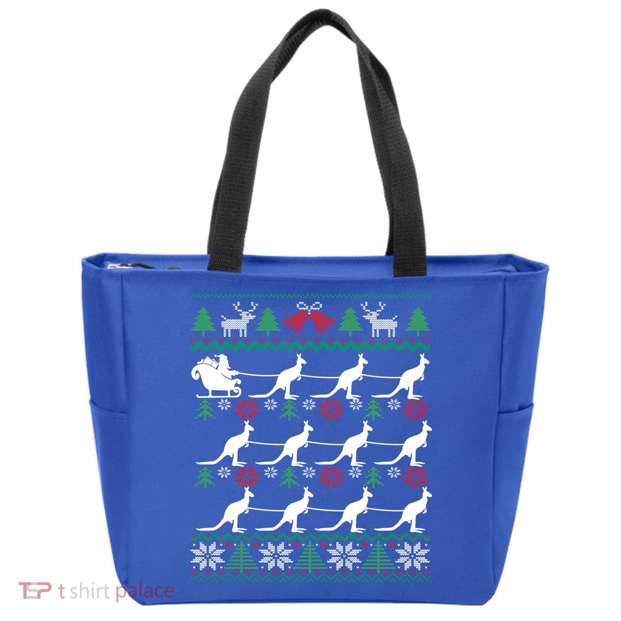 Kangaroo Santa Sleigh Funny Australian Ugly Christmas Gift Tote Bag