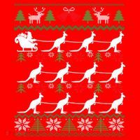 Kangaroo Santa Sleigh Funny Australian Ugly Christmas Gift Santa Hat thumb 1