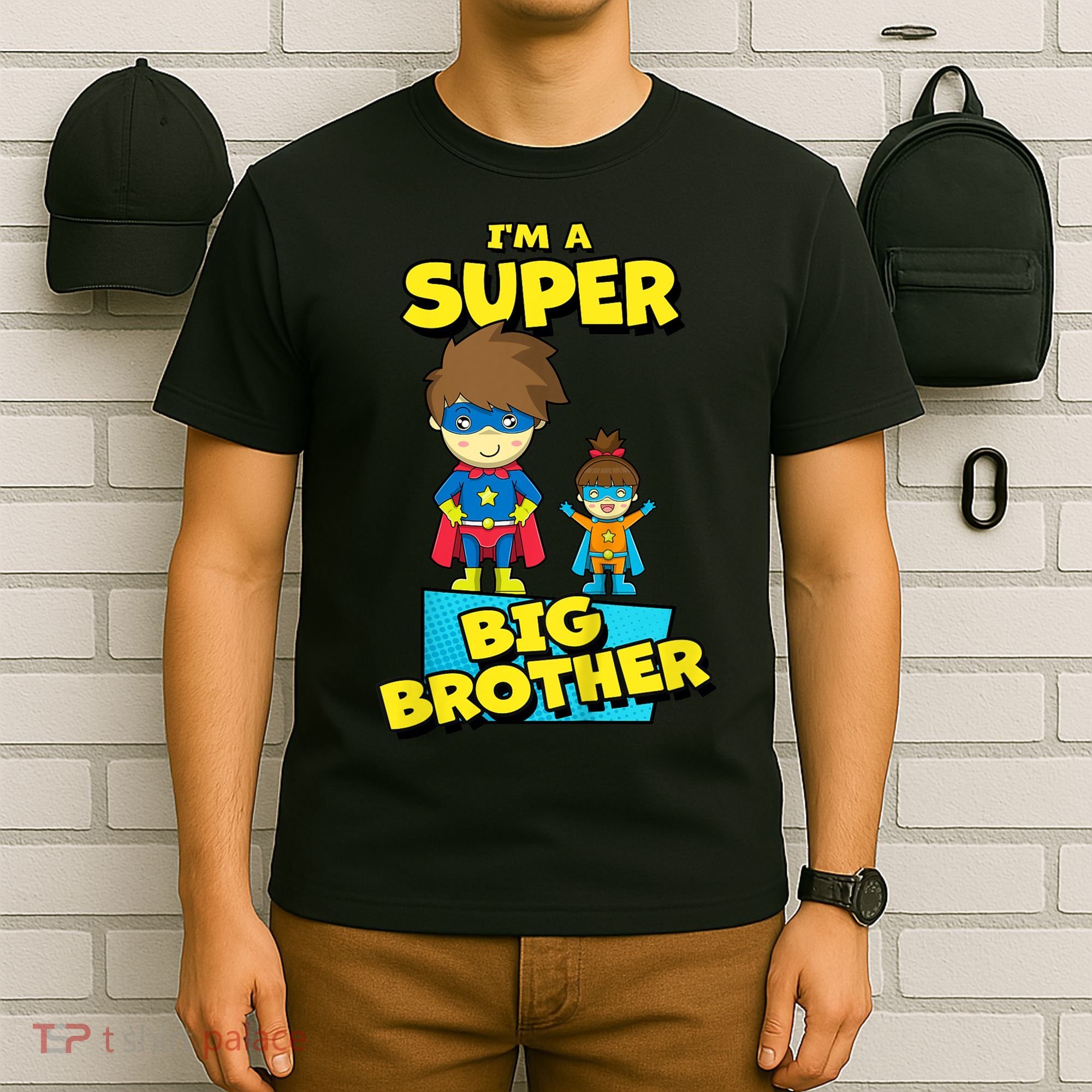 Kids SUPERHERO SUPER BIG BROTHER BIG BROTHER LITTLE SISTER T-Shirt