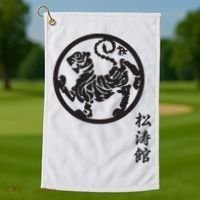 Karate Shotokan Tiger Martial Arts Shotokan Calligraphy Golf Towel thumb 1