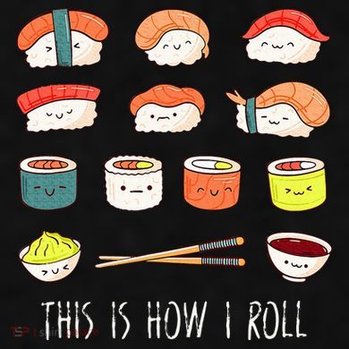 Kawaii Sushi This Is How I Roll Ladies PosiCharge Tri-Blend Wicking Tank