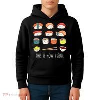 Kawaii Sushi This Is How I Roll Kids Hoodie thumb 4