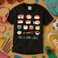 Kawaii Sushi This Is How I Roll Kids T-Shirt thumb 3